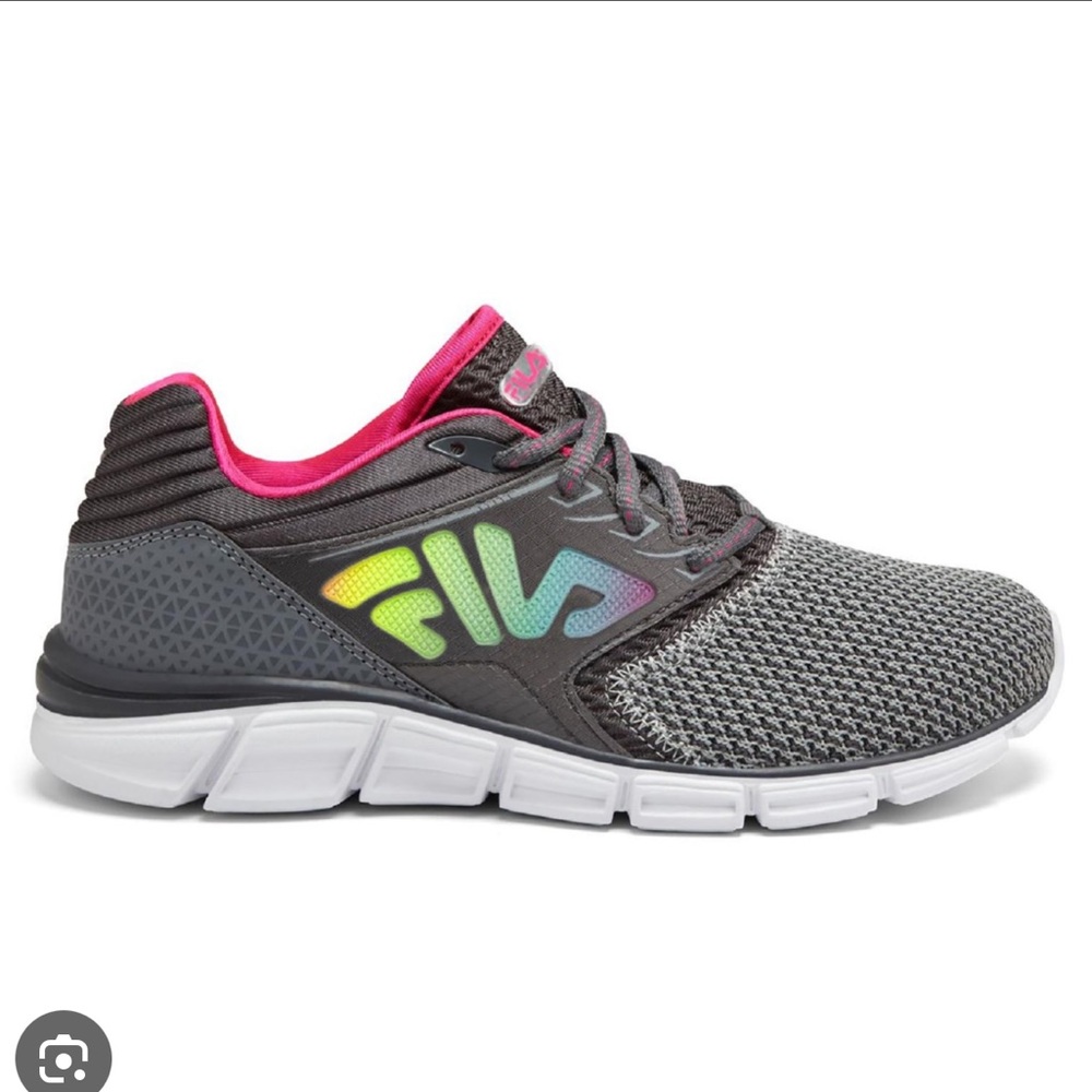 Fila Women's Memory
Multiswift Running Shoe - Gray with Pink / Rainbow
